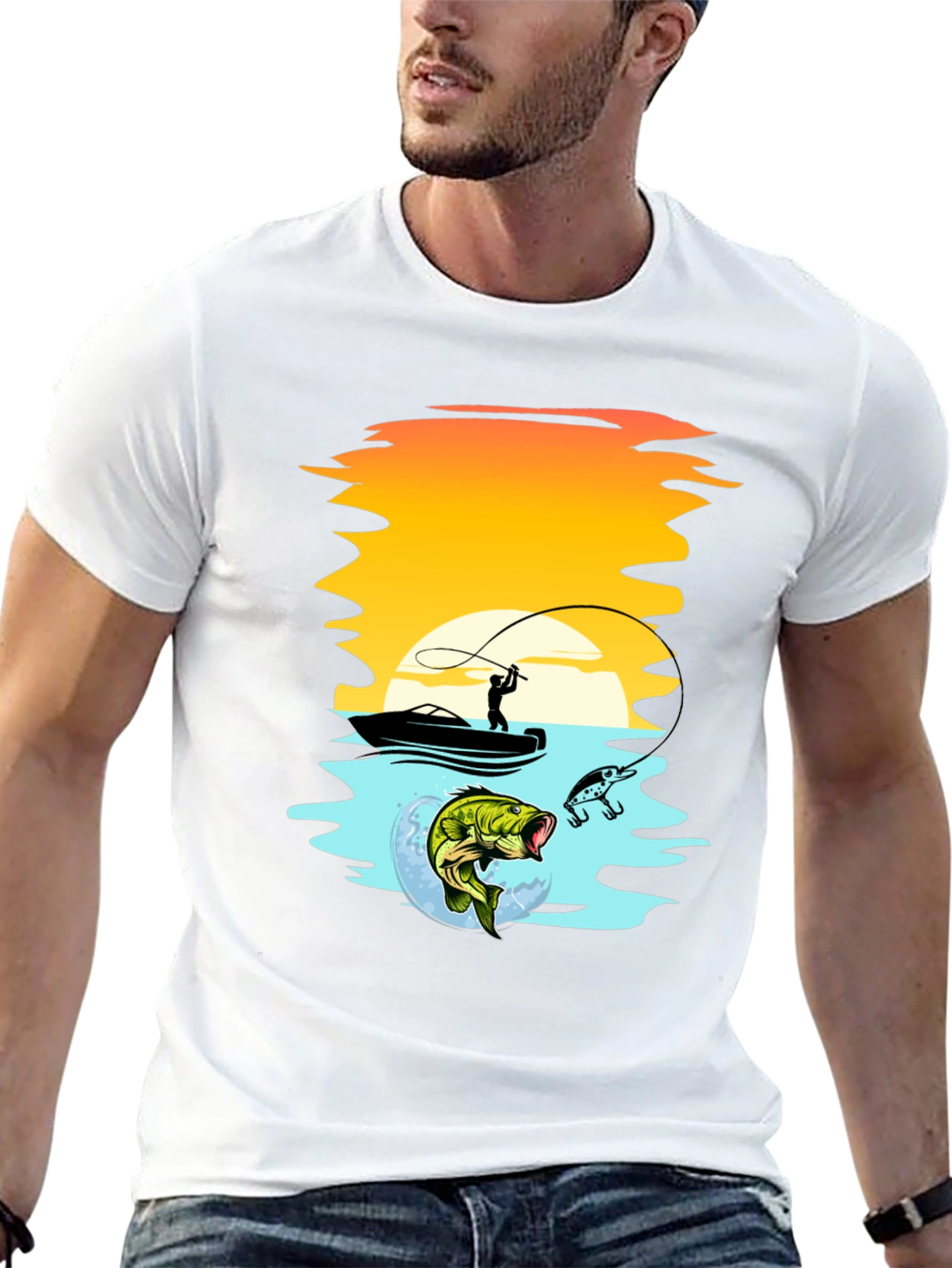 Fishing Graphic T-Shirt - Bass Catch Design