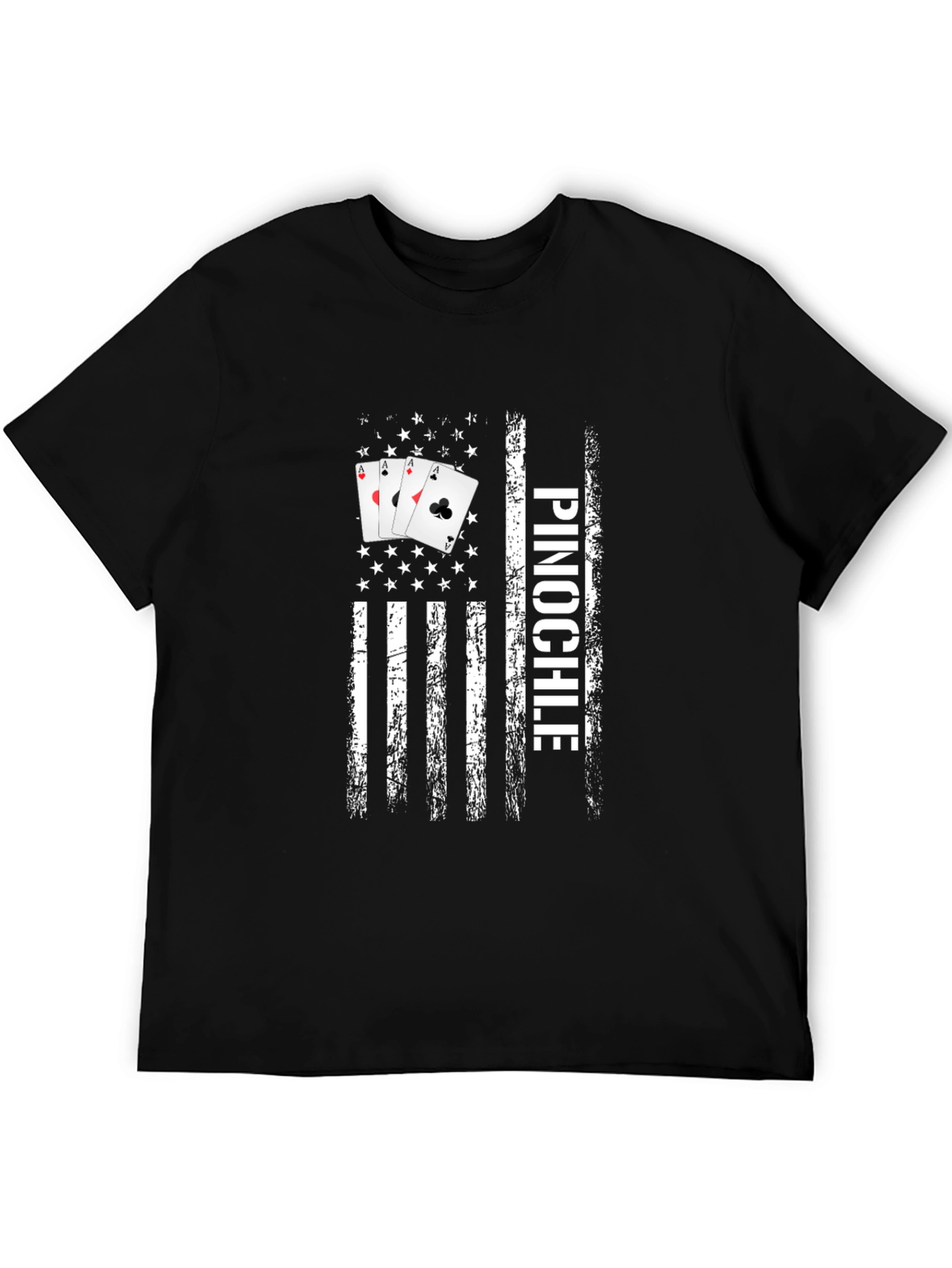 Pinochle USA Flag Graphic T-Shirt