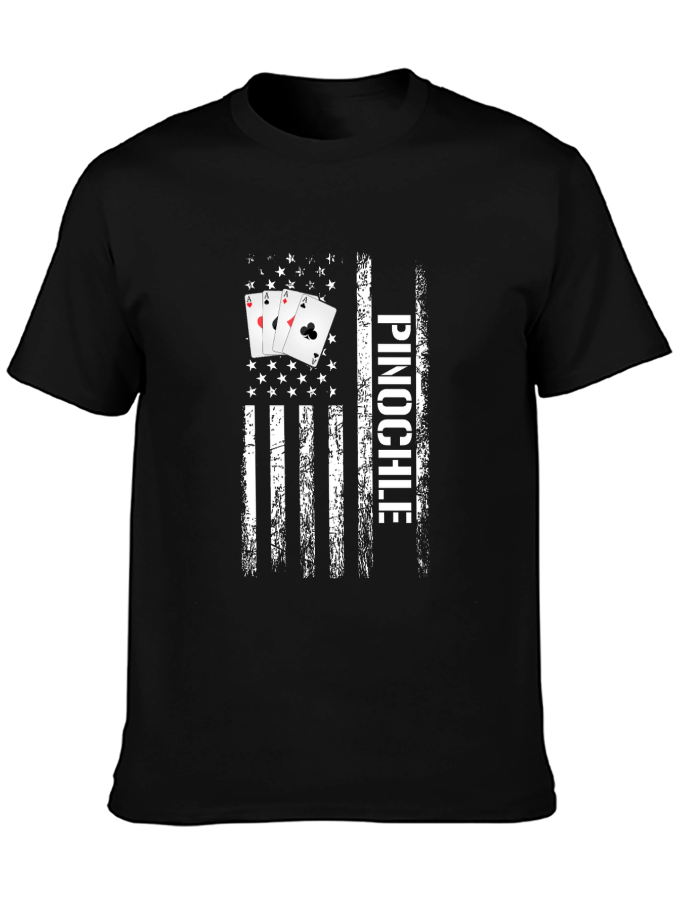 Pinochle USA Flag Graphic T-Shirt