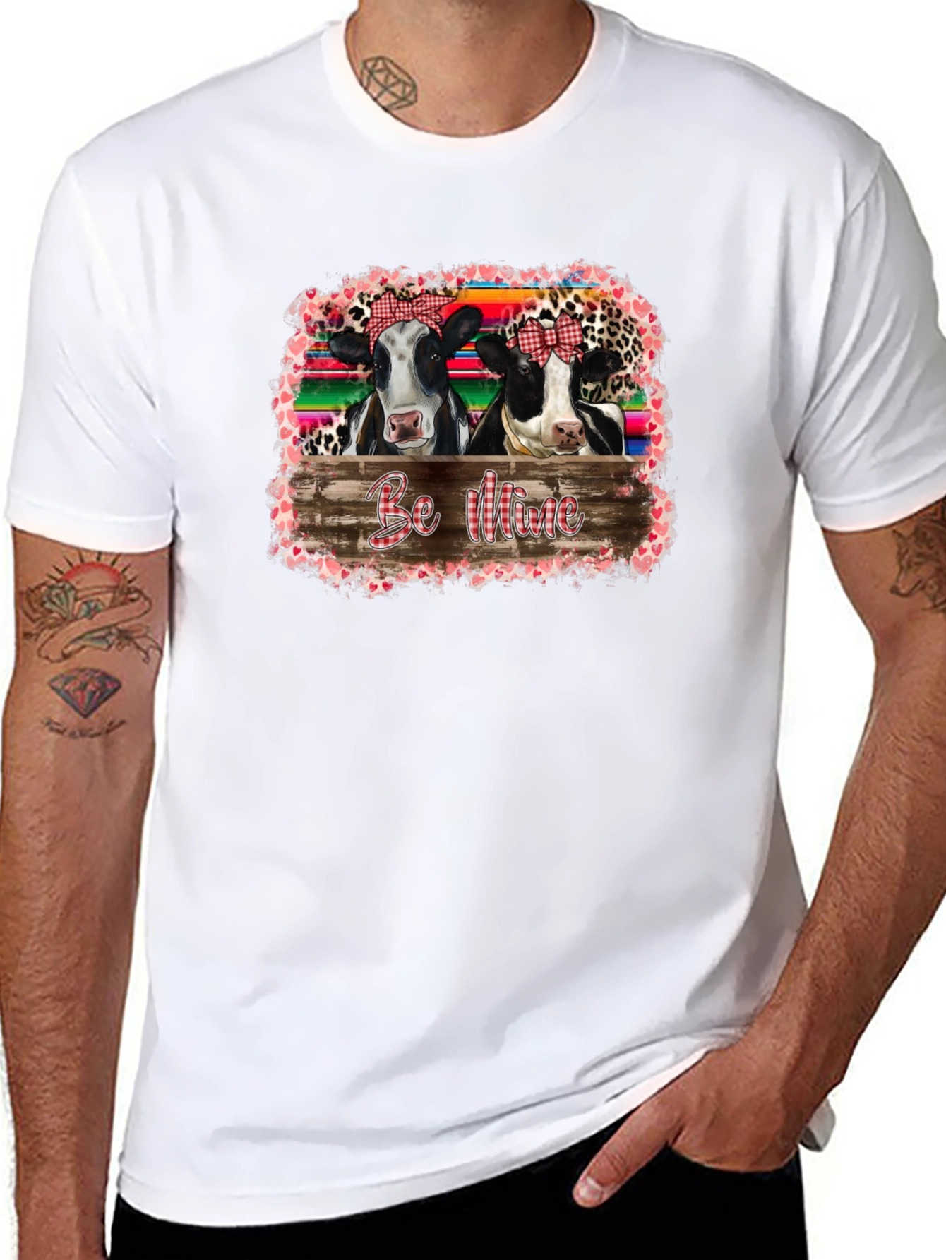 Cow Be Mine Valentines Day Graphic Tee