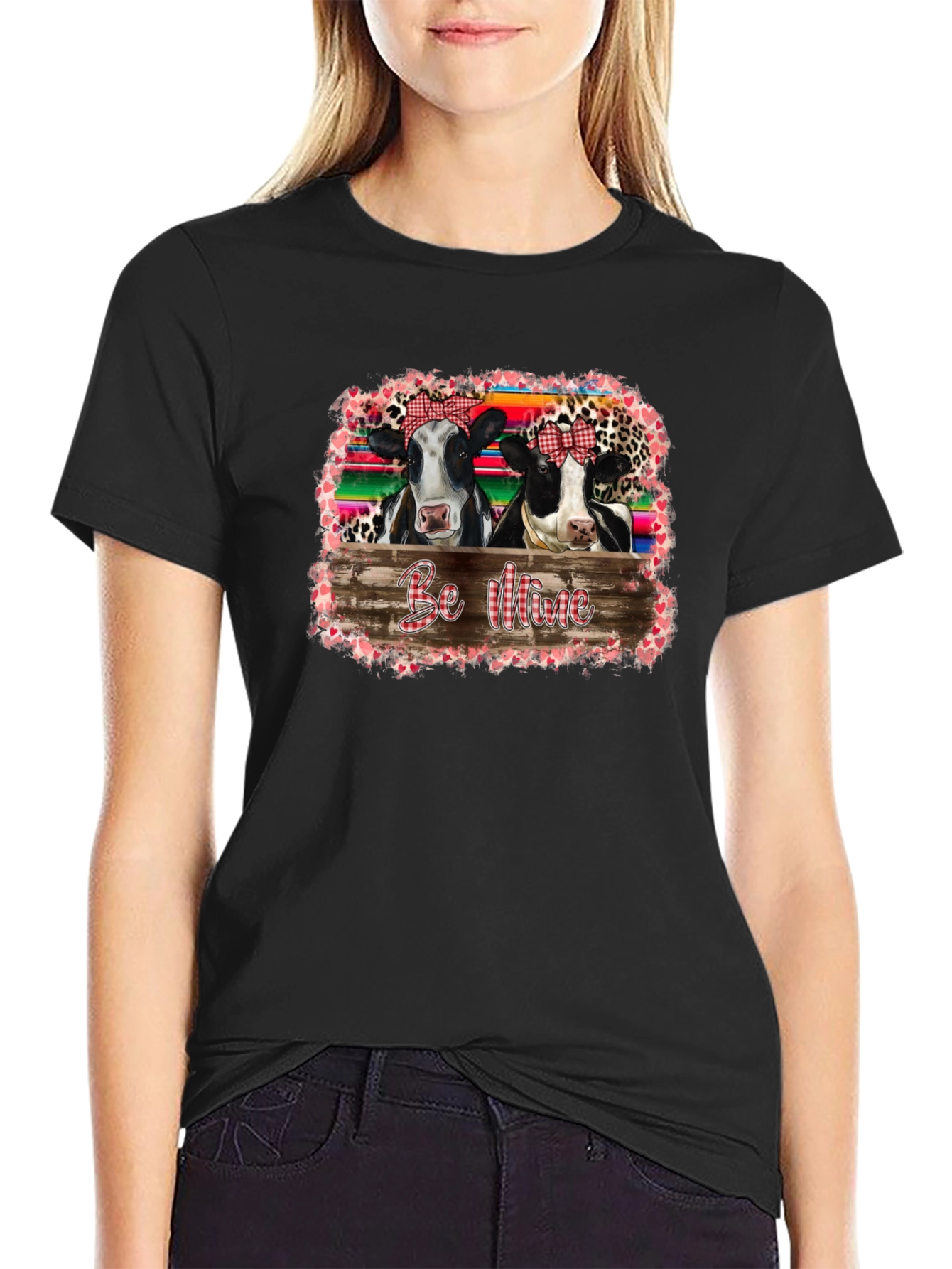 Cow Be Mine Valentines Day Graphic Tee