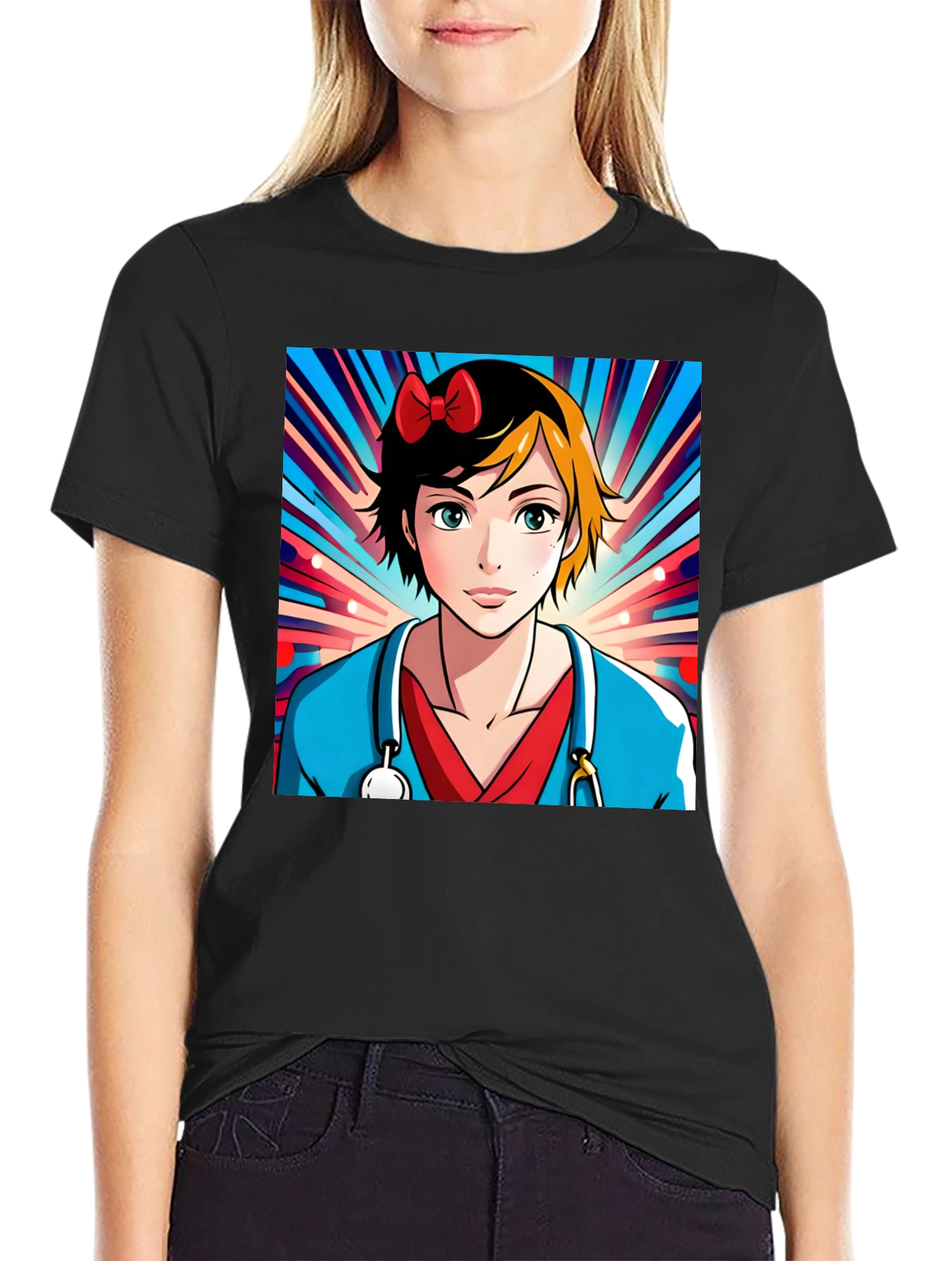 Anime Nurse T-Shirt - Unique Cartoon Design