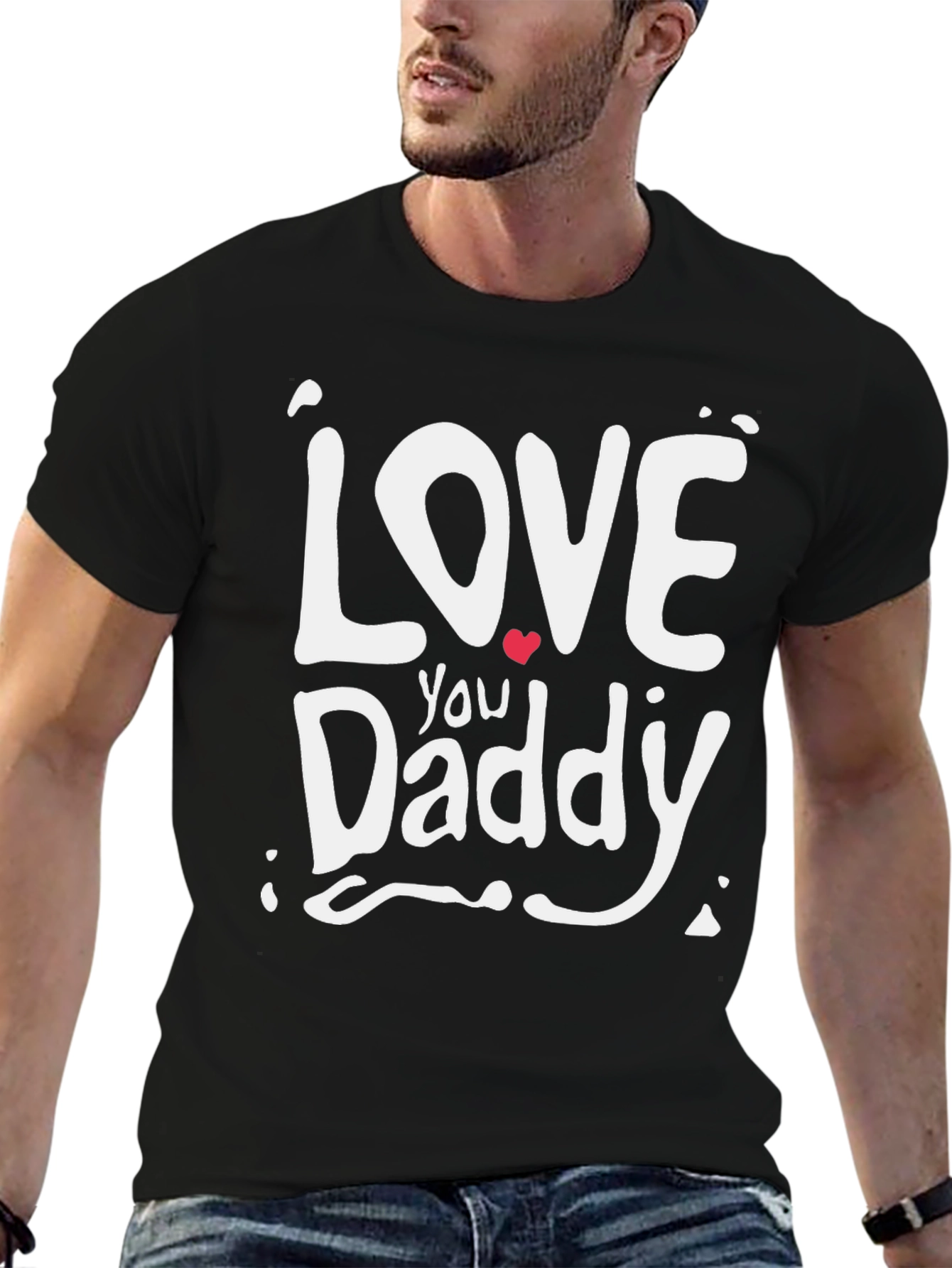 I Love You Daddy Black Tee Shirt