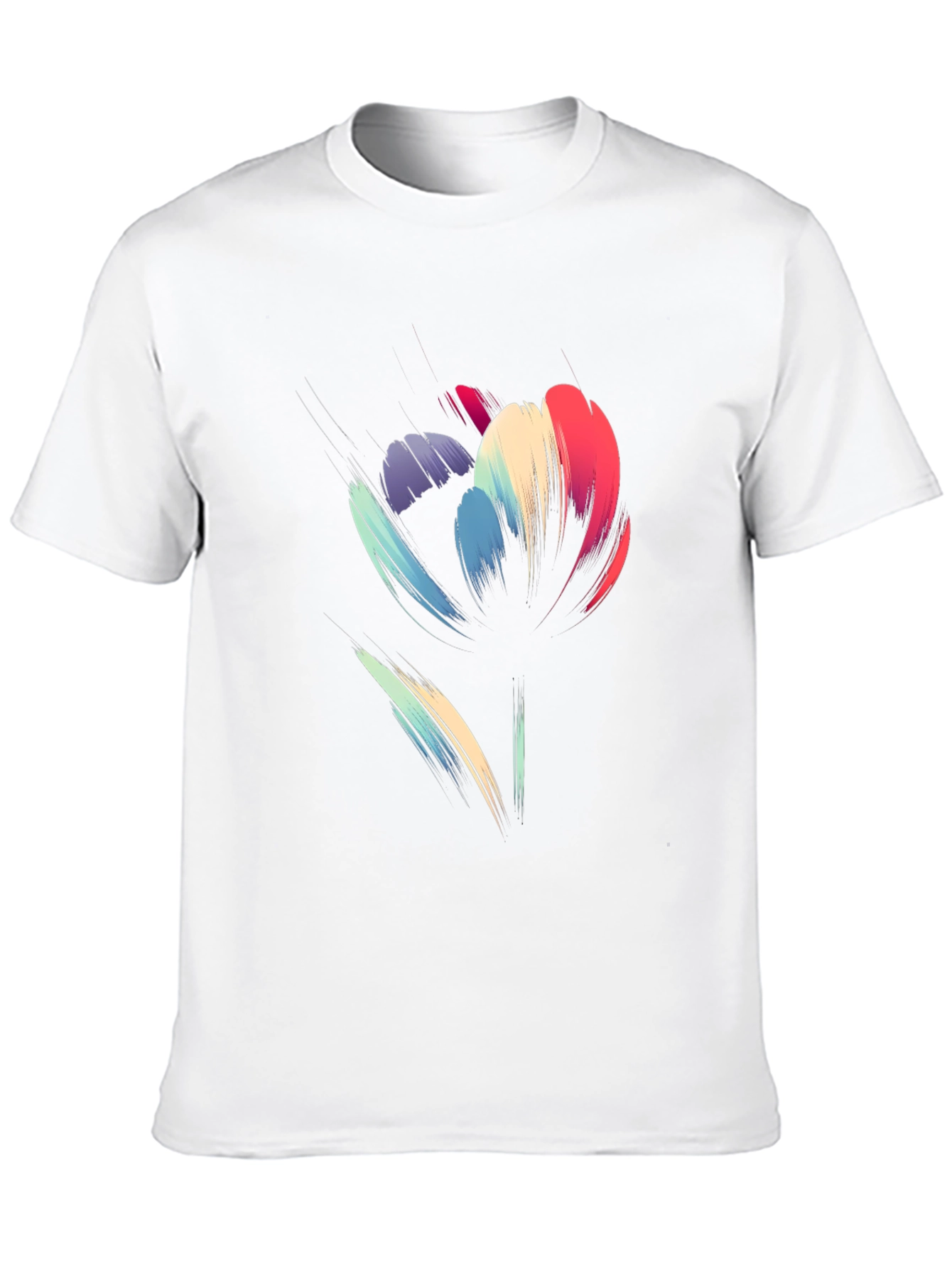 Abstract Floral Graphic Print Black T-Shirt