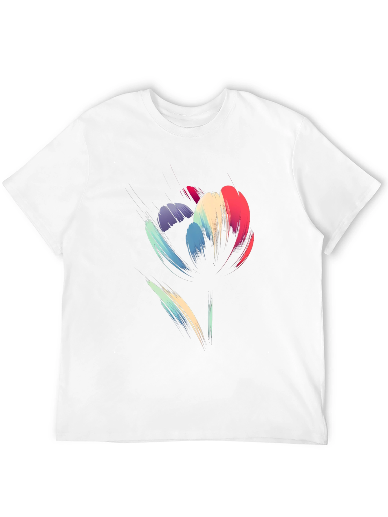 Abstract Floral Graphic Print Black T-Shirt