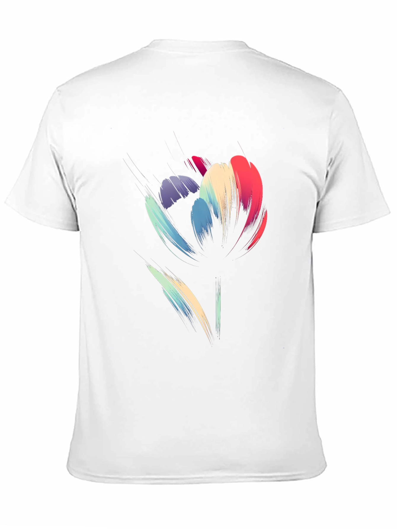 Abstract Floral Graphic Print Black T-Shirt