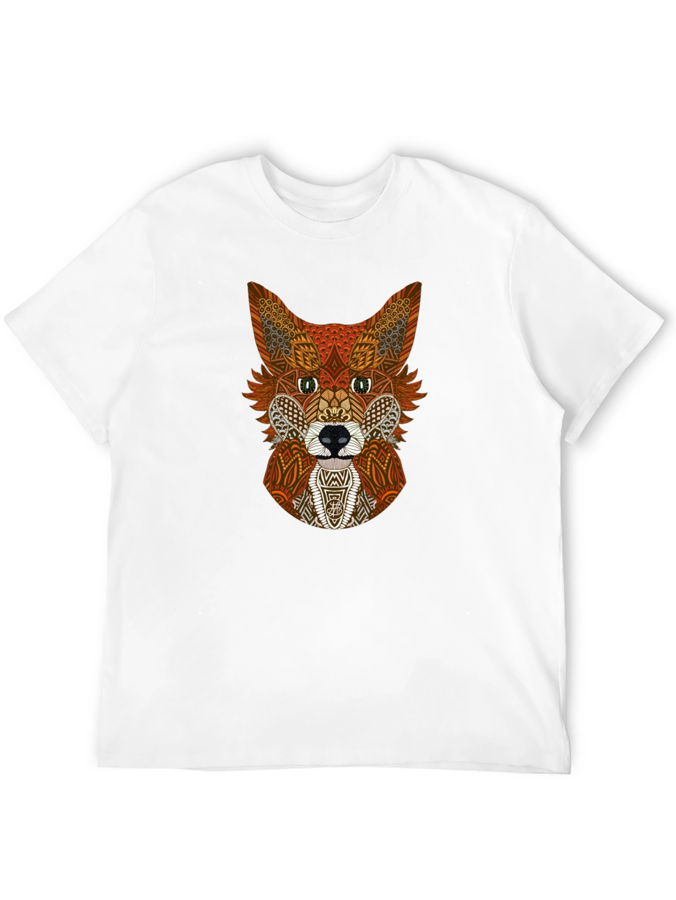 Geometric Fox Graphic Tee - Stylish Animal Print Shirt