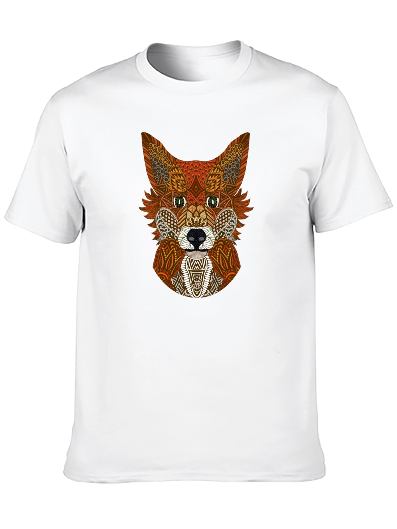 Geometric Fox Graphic Tee - Stylish Animal Print Shirt