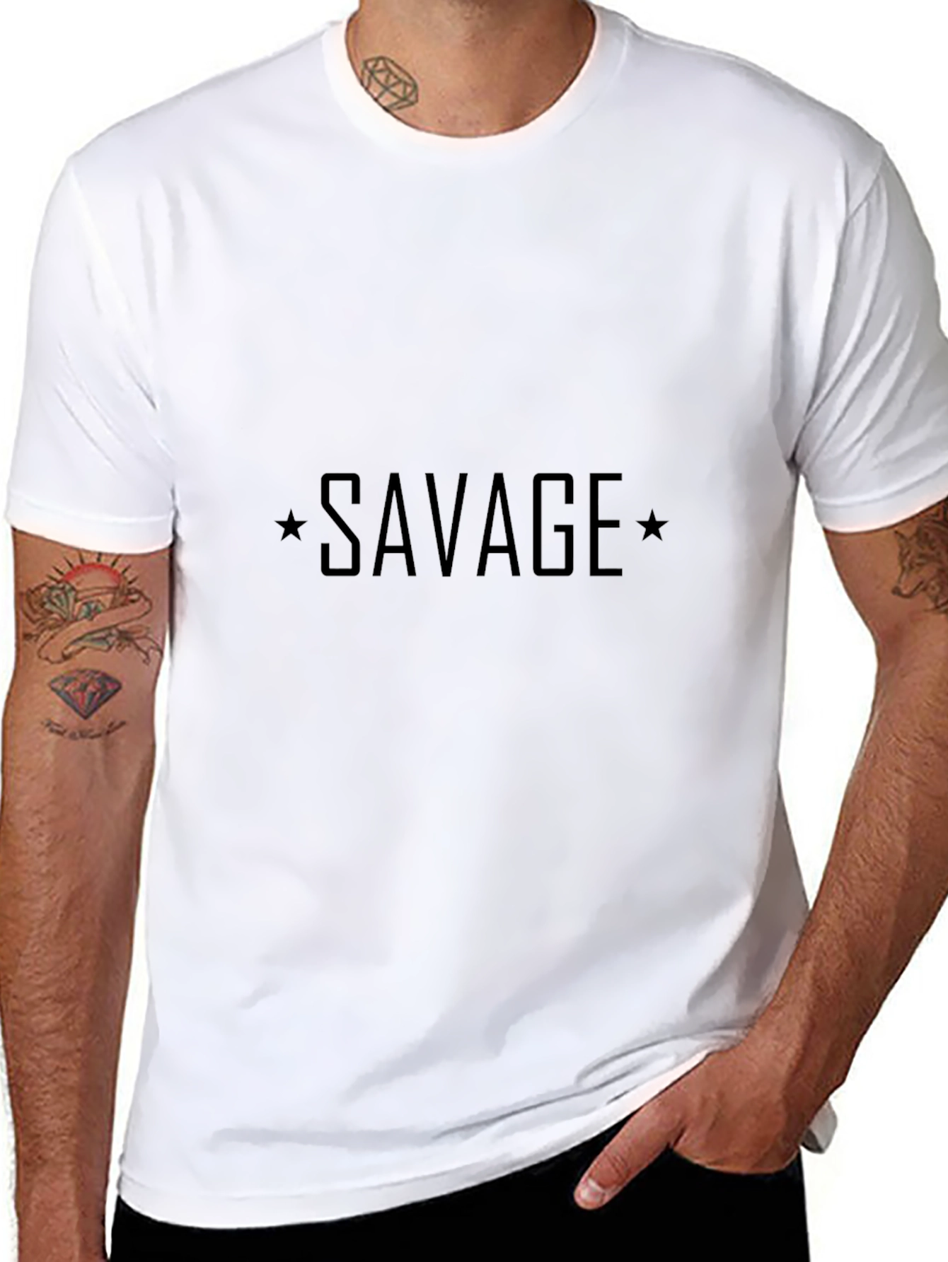 Savage Graphic Print Mens Black T-Shirt