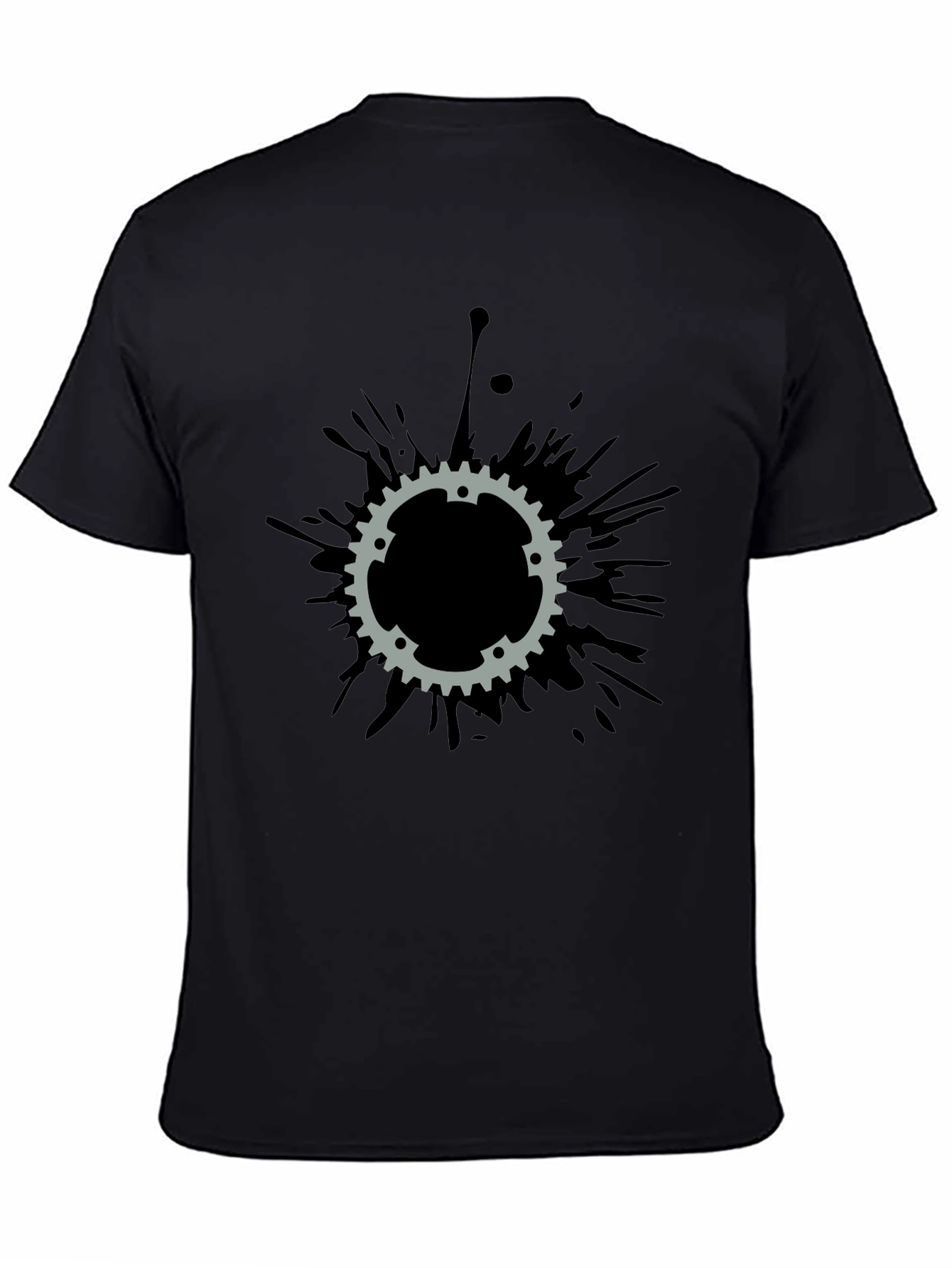 Gear Splatter T-Shirt - Black Cotton Tee