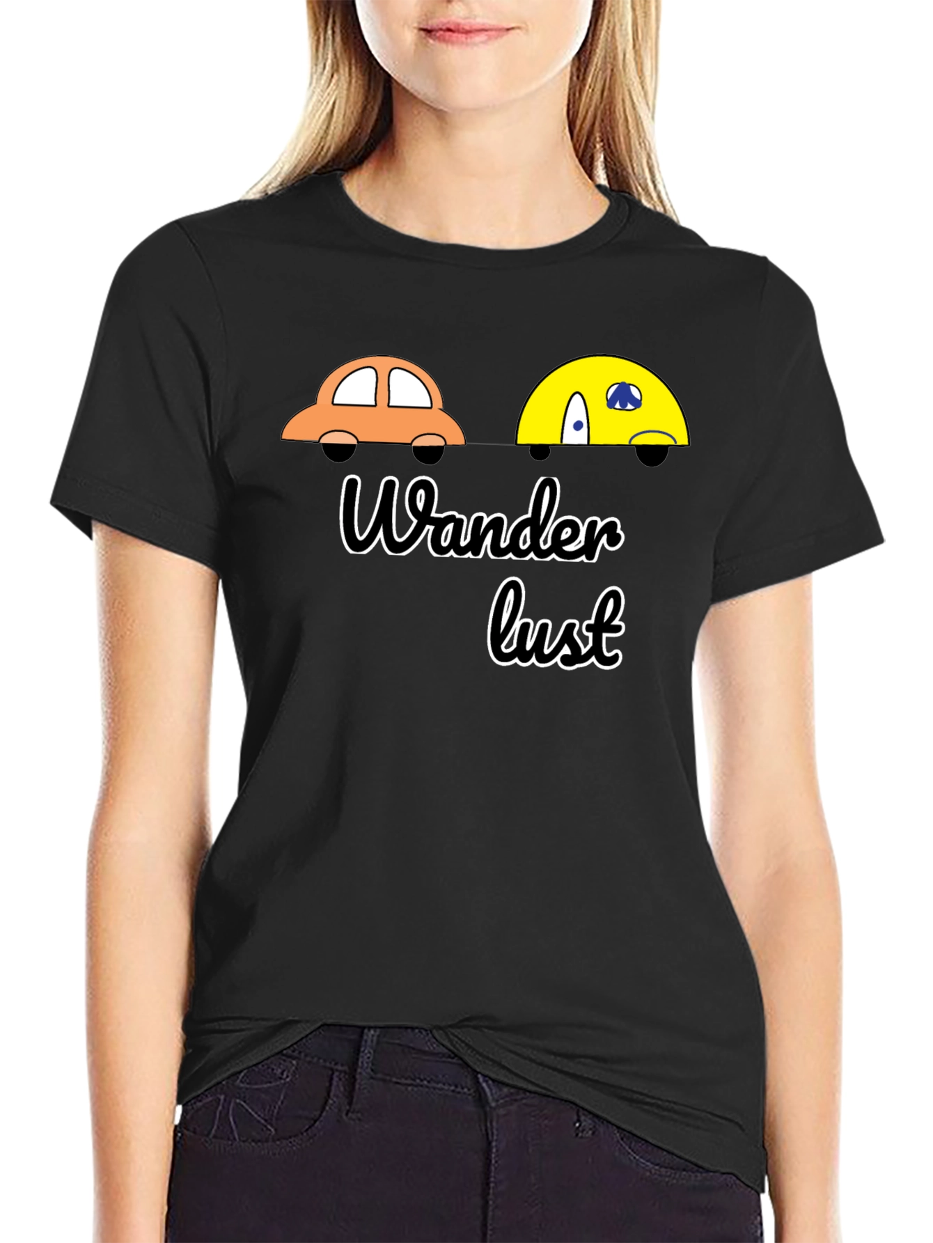 Wanderlust Car Graphic Black T-Shirt