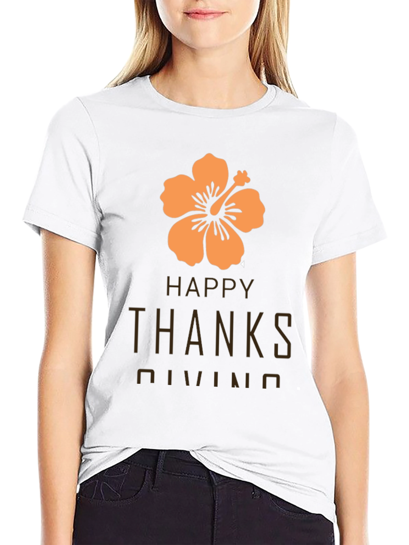 Happy Thanksgiving Hawaiian Hibiscus T-Shirt