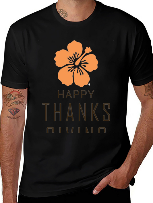 Happy Thanksgiving Hawaiian Hibiscus T-Shirt