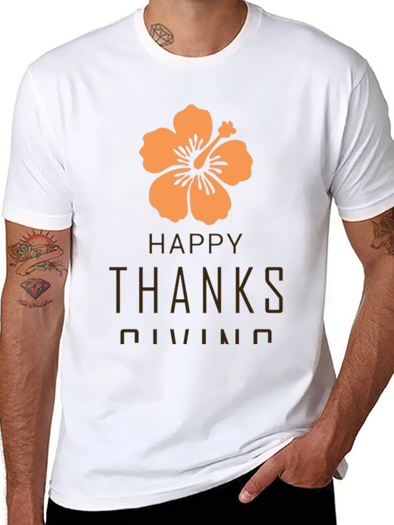 Happy Thanksgiving Hawaiian Hibiscus T-Shirt