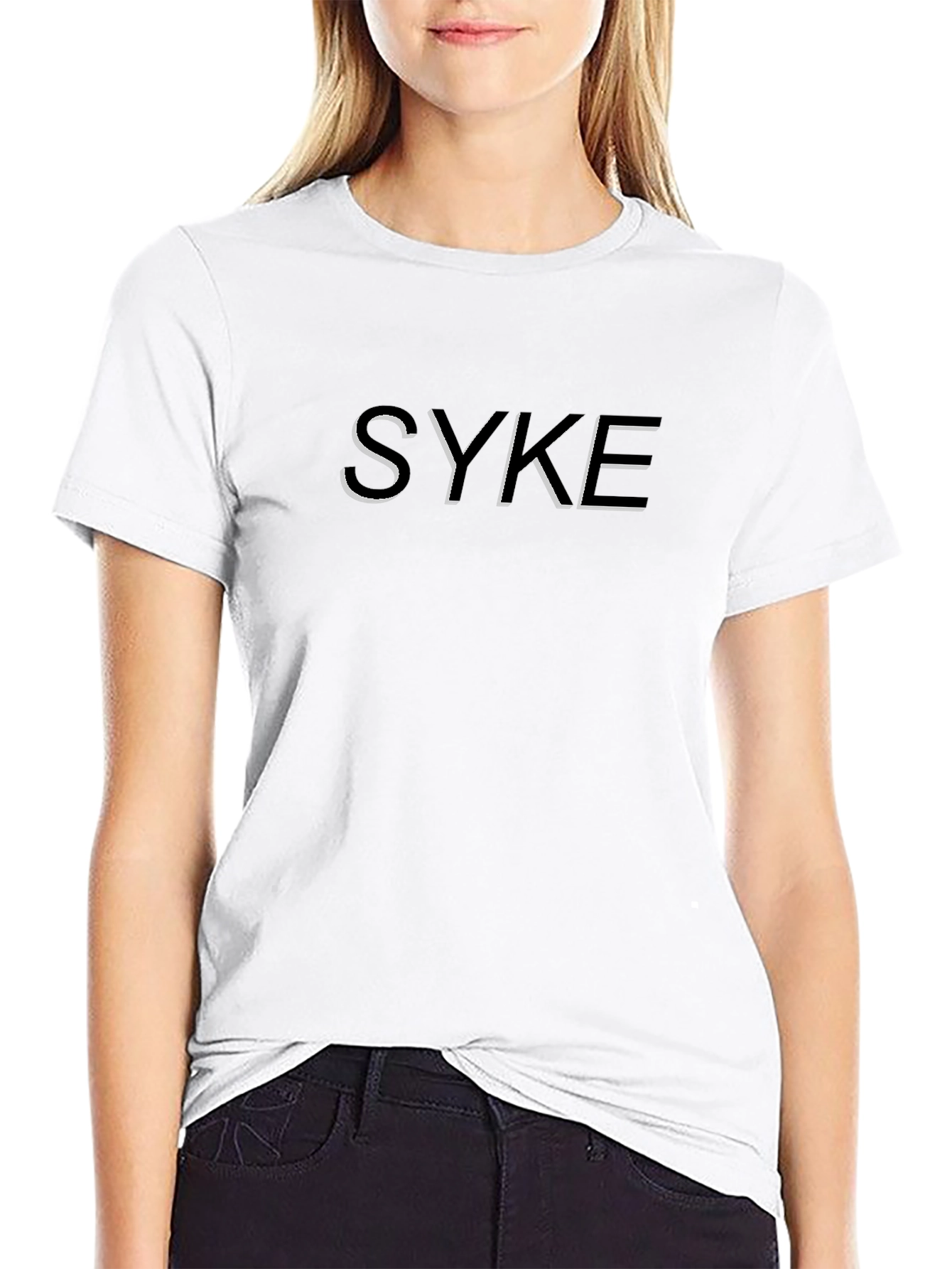 SYKE Graphic Tee - Trendy Black Cotton Blend T-Shirt