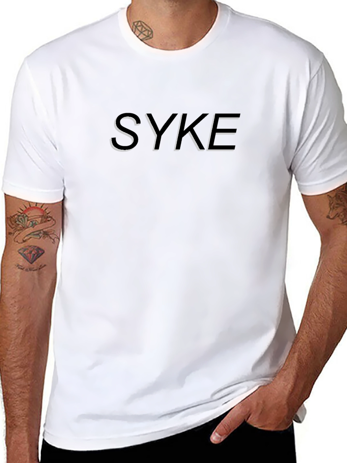 SYKE Graphic Tee - Trendy Black Cotton Blend T-Shirt