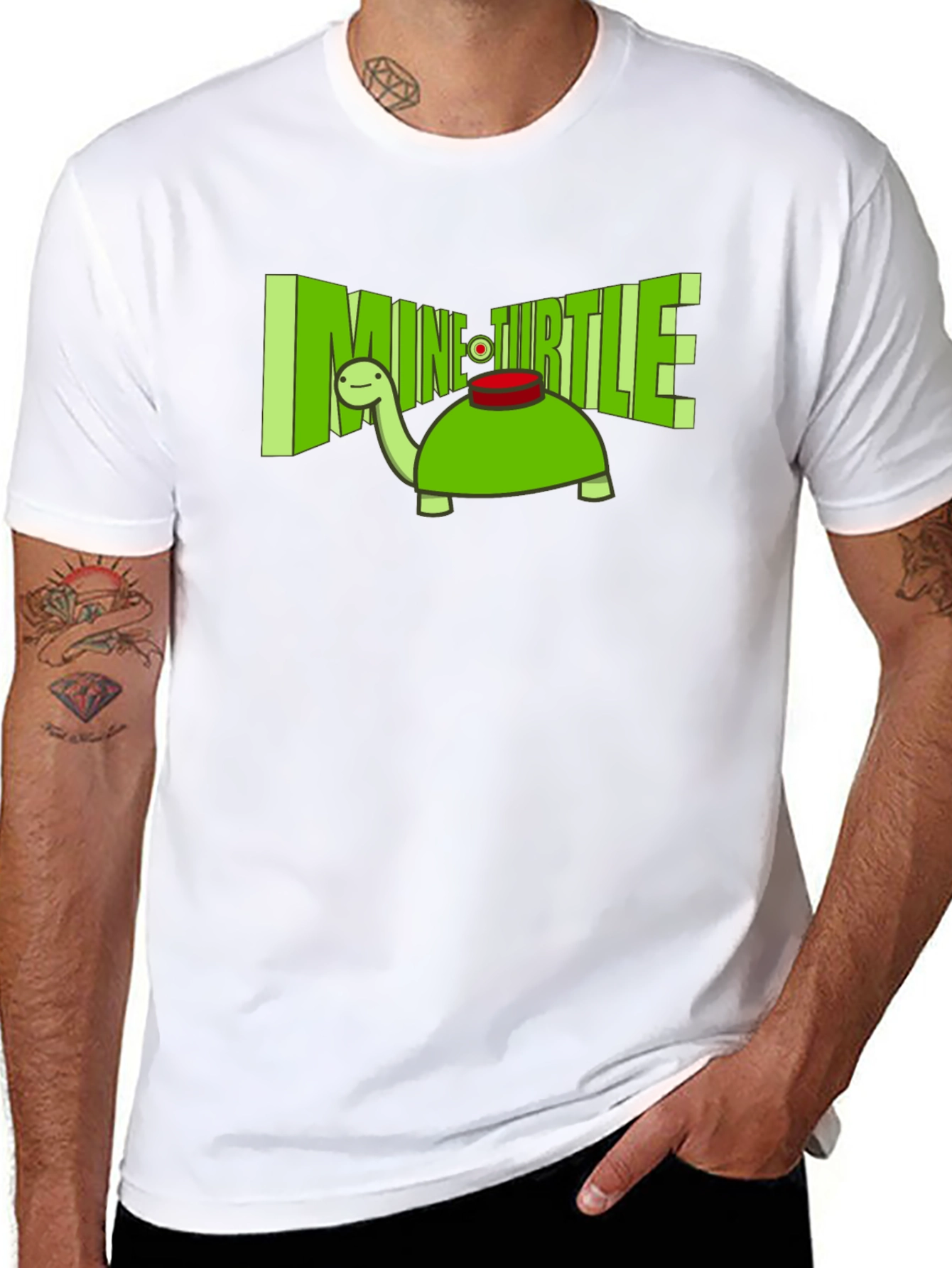 Mine Turtle T-Shirt - Funny Cartoon Turtle Tee