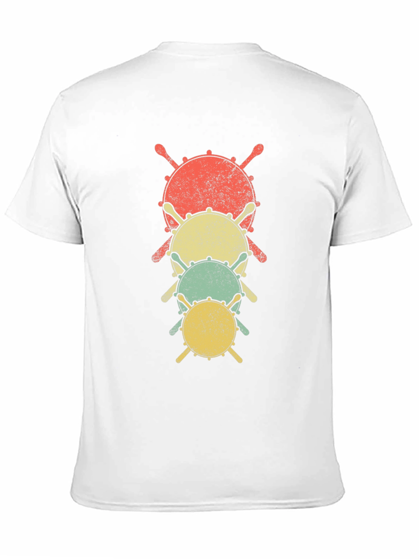 Retro Drum Stack Graphic Tee - Musicians Black T-Shirt