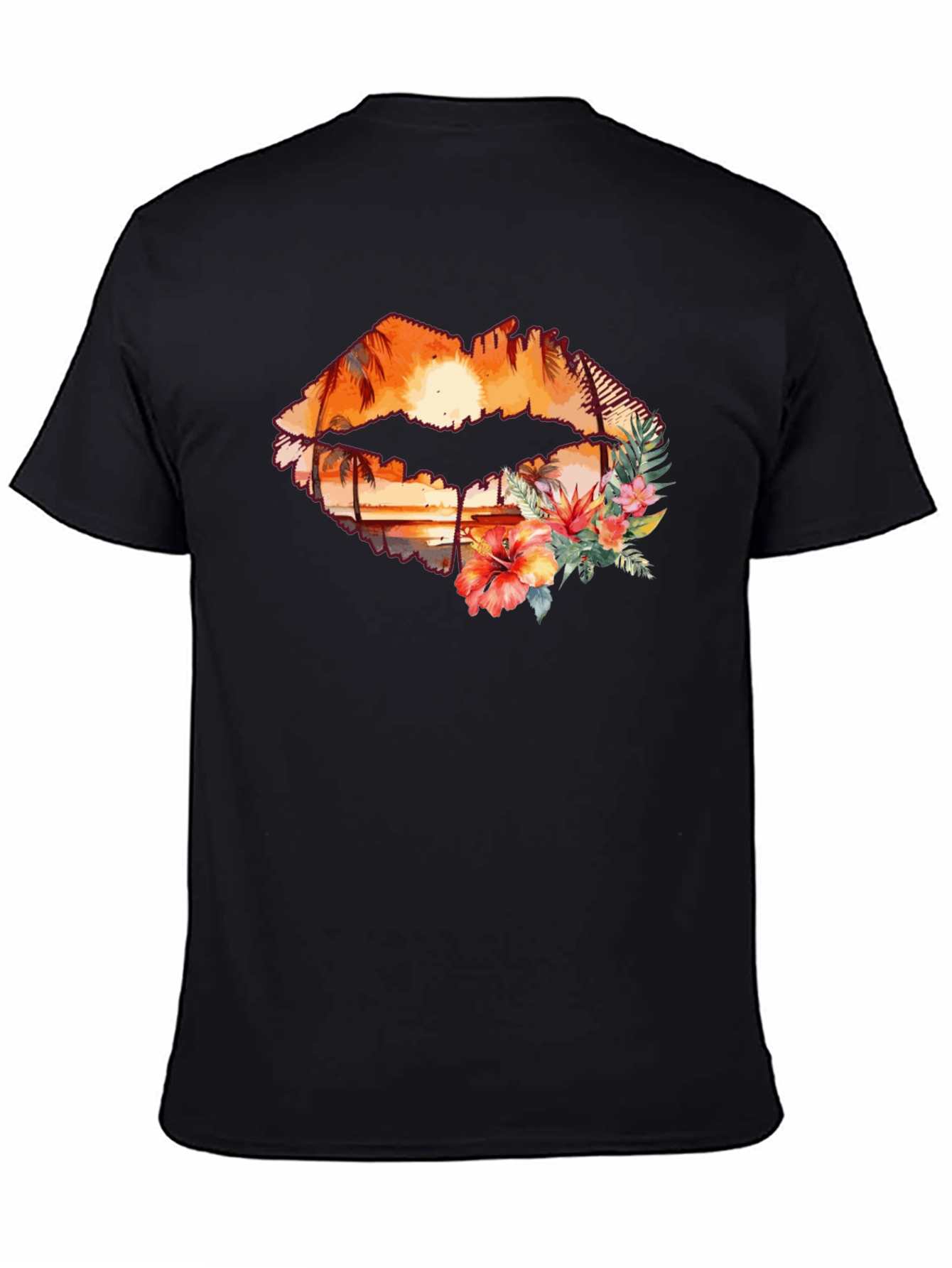 Sunset Lips Graphic T-Shirt - Tropical Paradise