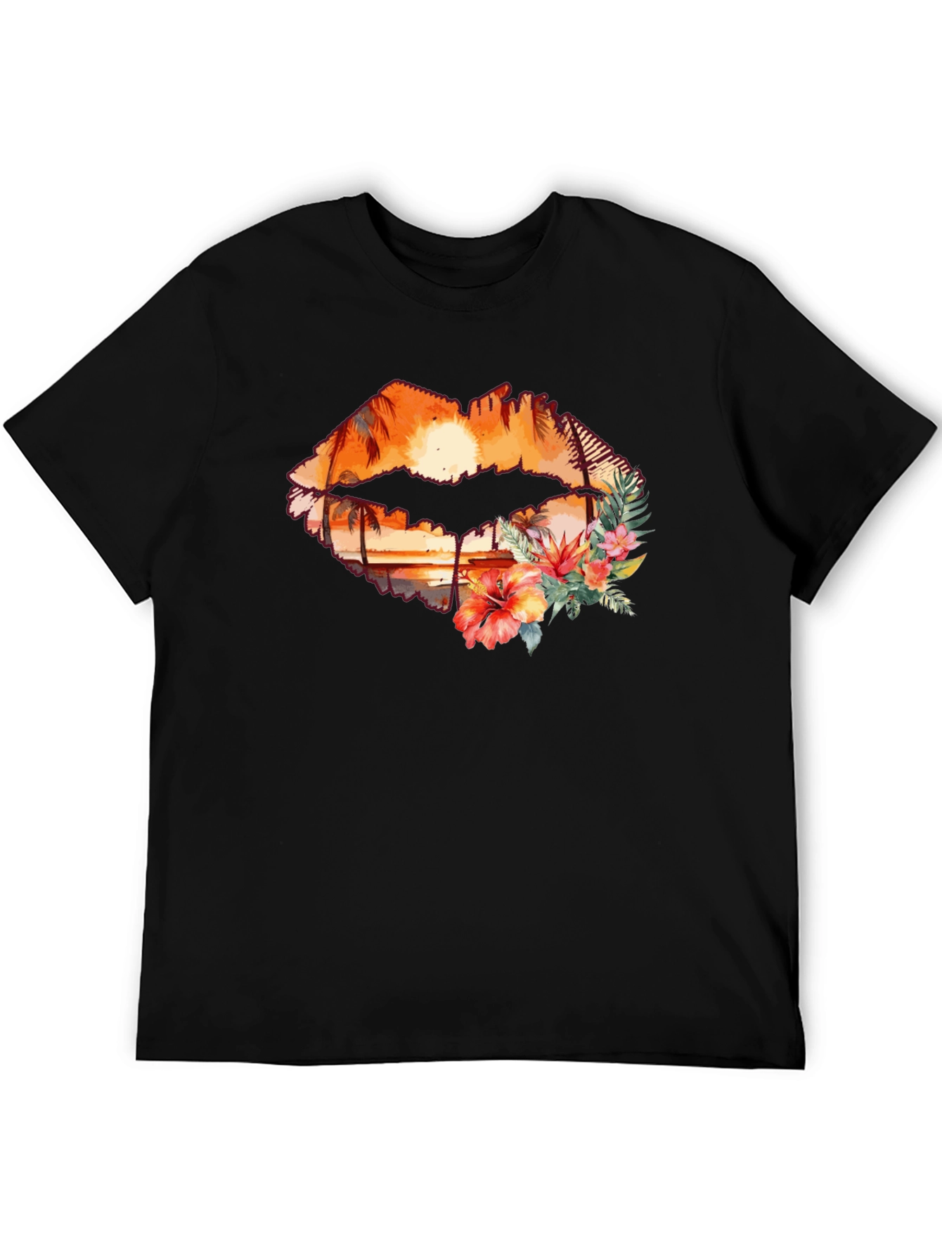 Sunset Lips Graphic T-Shirt - Tropical Paradise