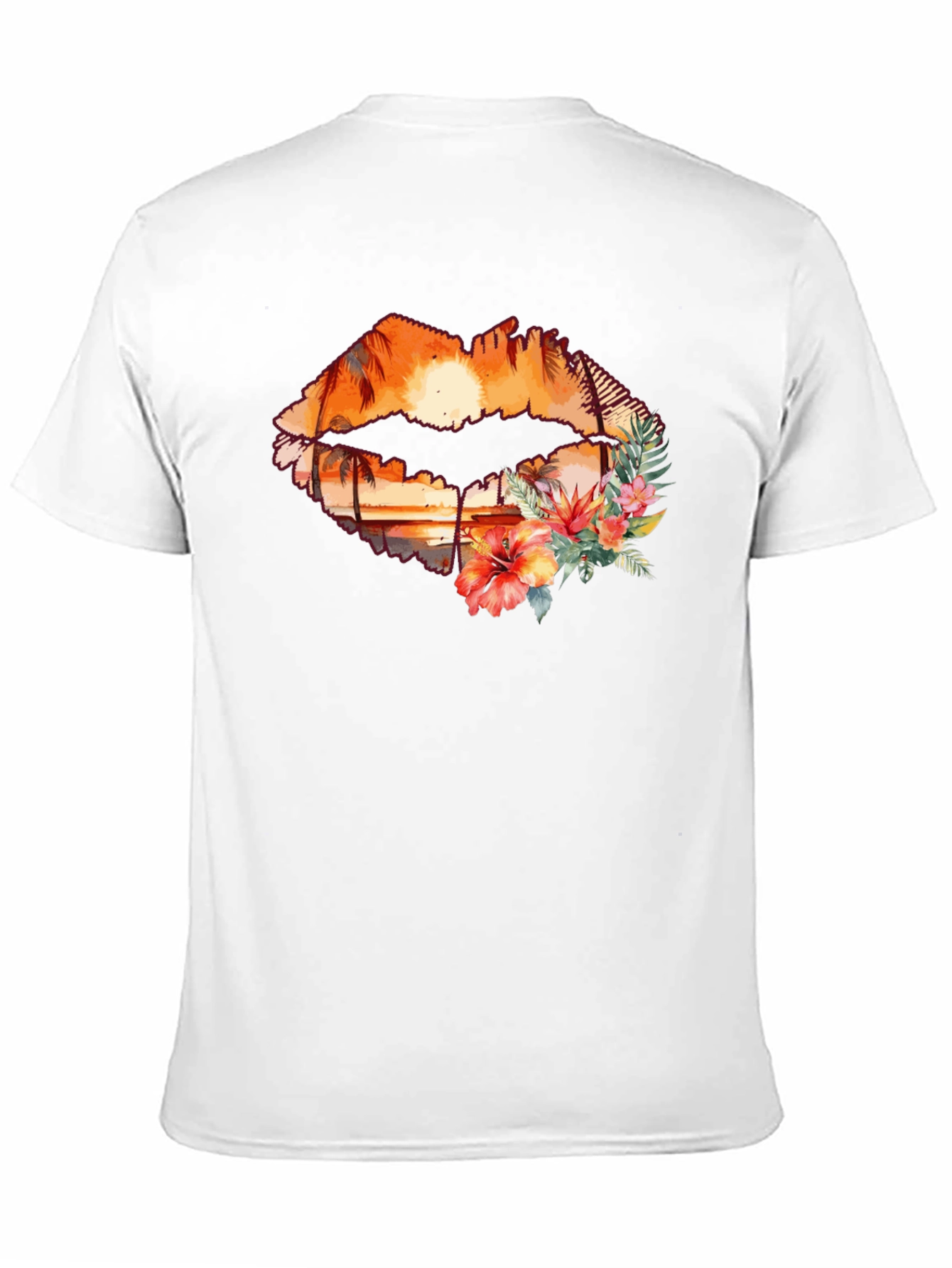 Sunset Lips Graphic T-Shirt - Tropical Paradise