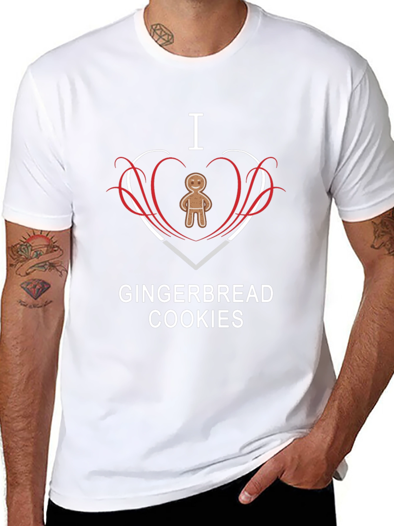 I Love Gingerbread Cookies Graphic T-Shirt