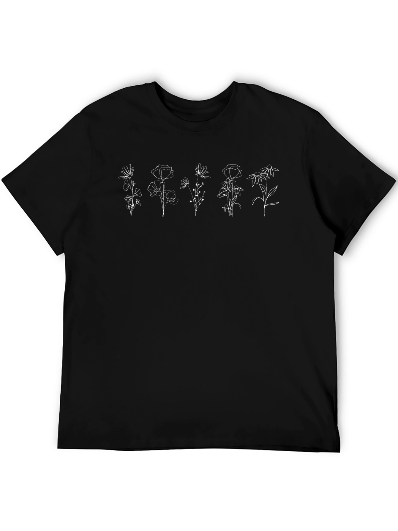 Botanical Sketch Black T-Shirt