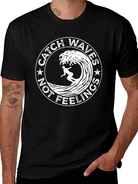 Catch Waves Graphic Tee - Surfer Vibe