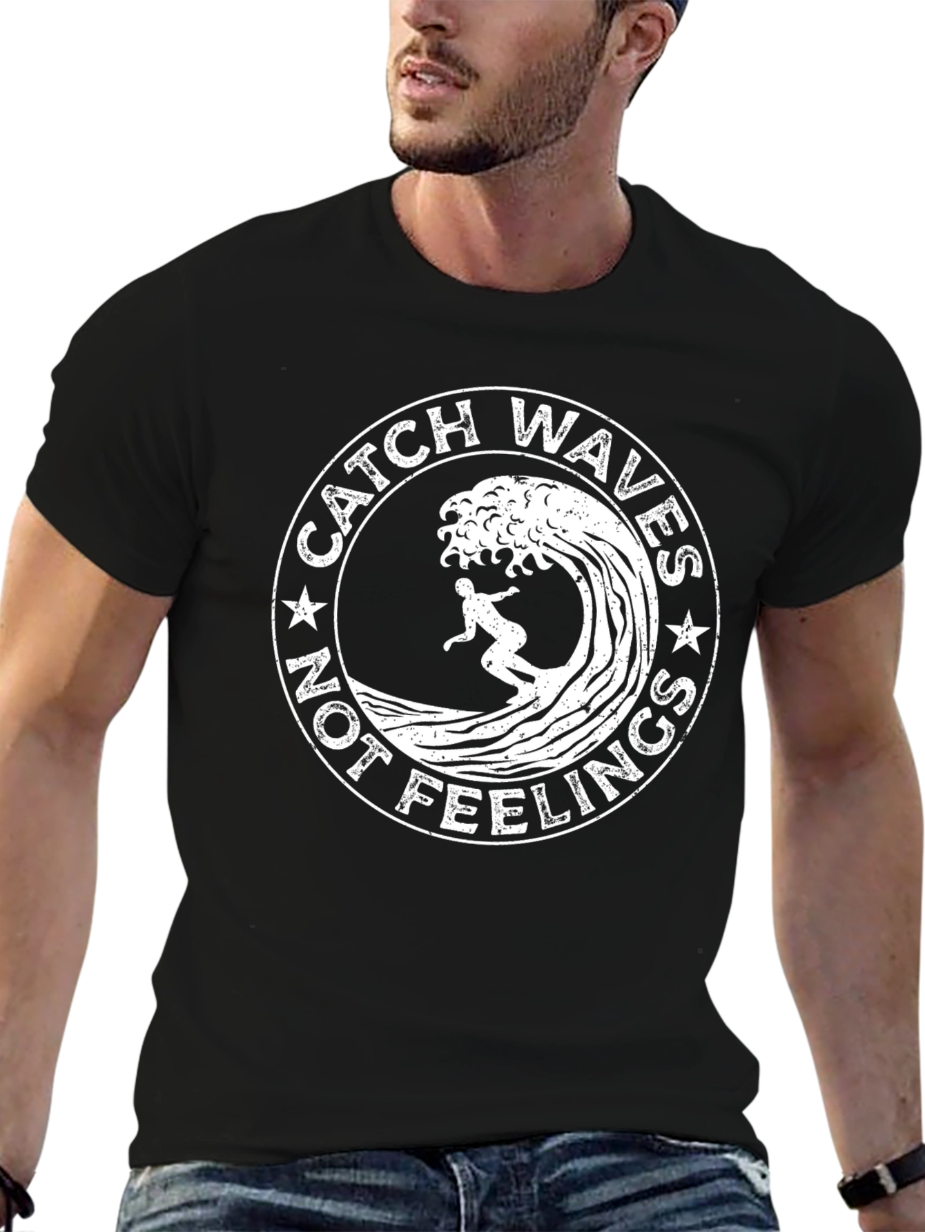 Catch Waves Graphic Tee - Surfer Vibe