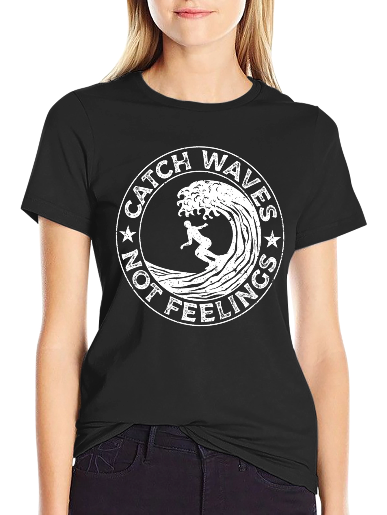 Catch Waves Graphic Tee - Surfer Vibe