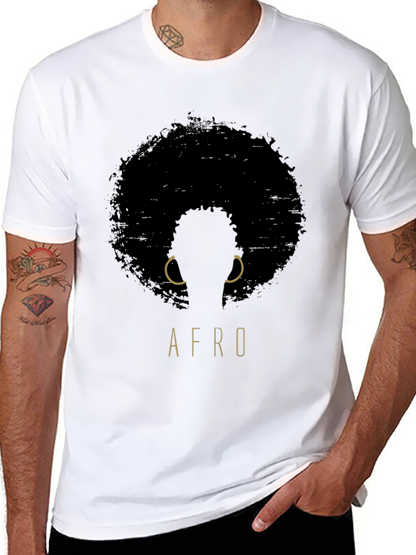 Afro Silhouette Graphic Tee - Black Unisex T-Shirt