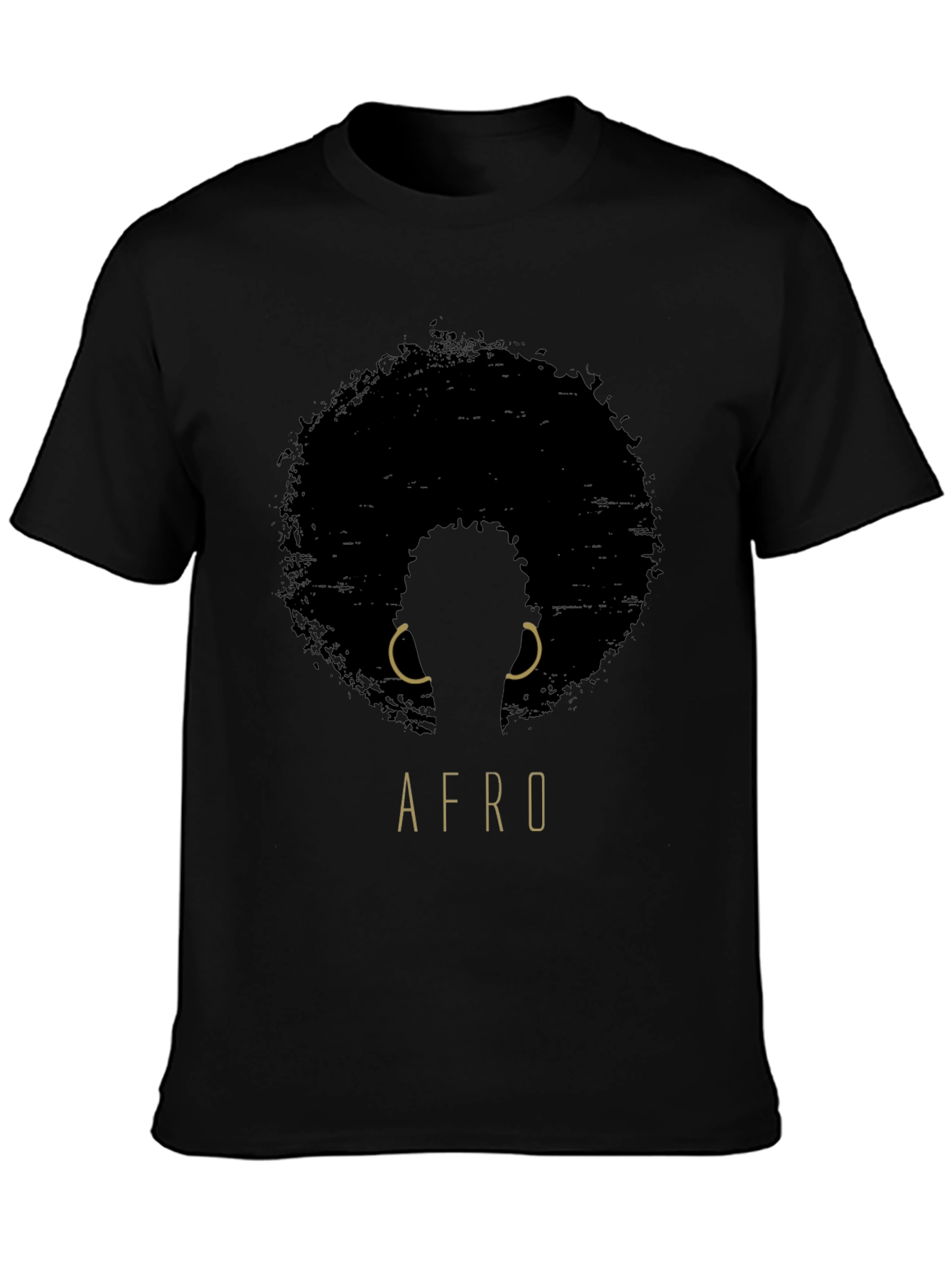 Afro Silhouette Graphic Tee - Black Unisex T-Shirt