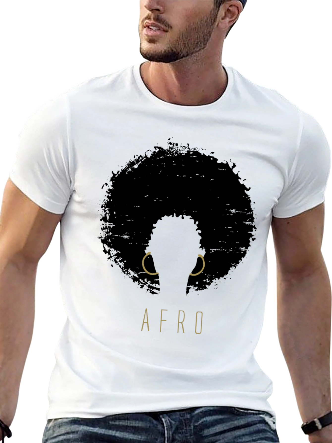 Afro Silhouette Graphic Tee - Black Unisex T-Shirt