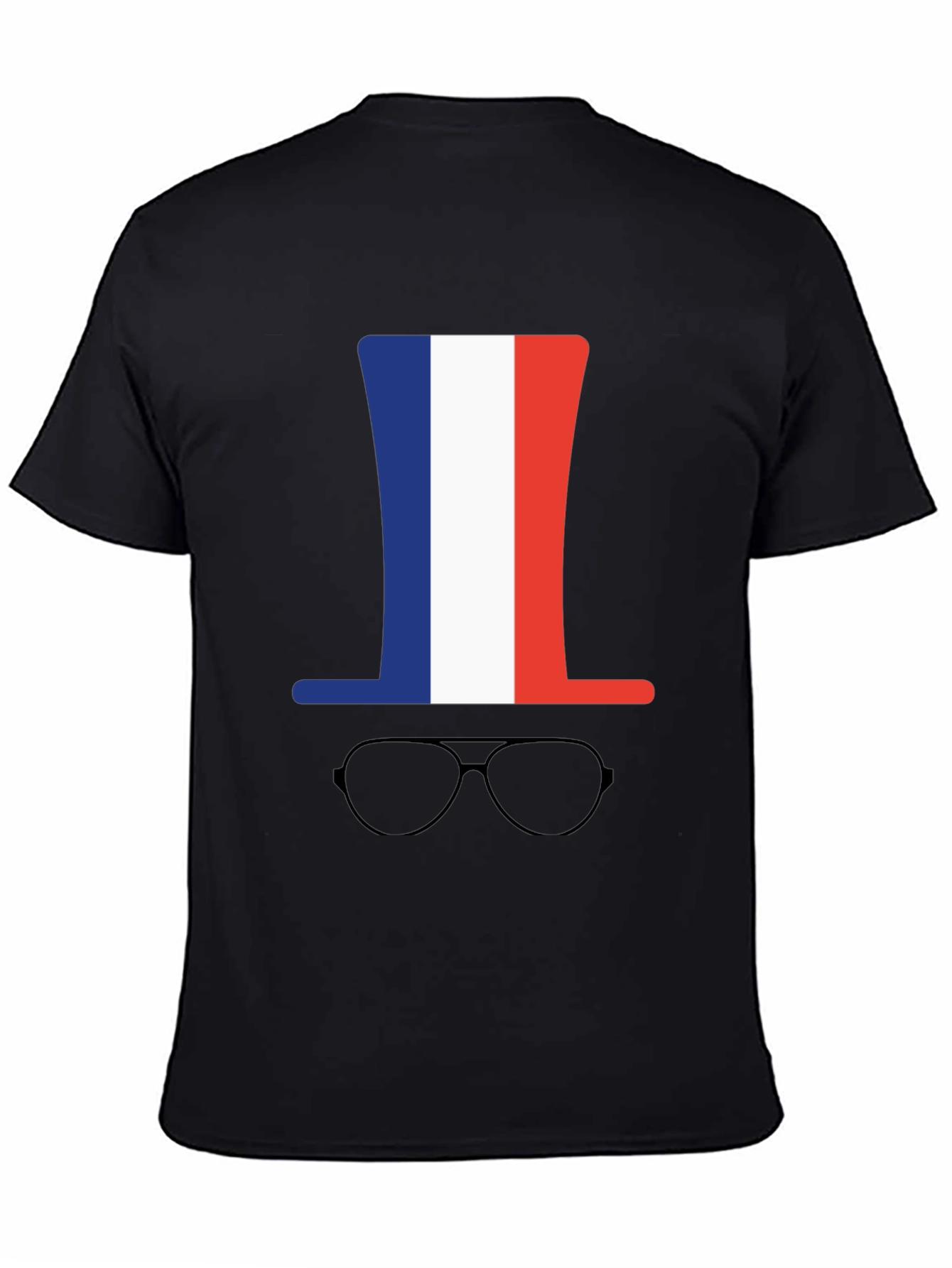 French Flag Hat & Glasses Graphic Tee