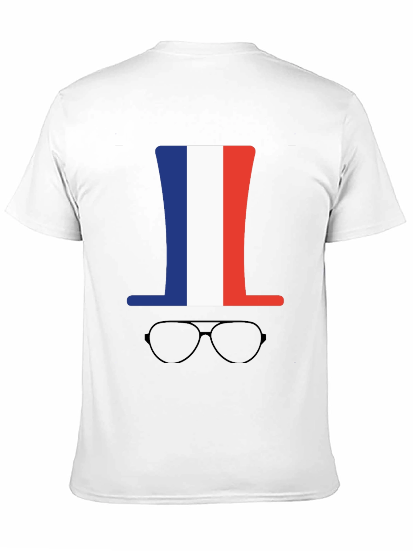 French Flag Hat & Glasses Graphic Tee