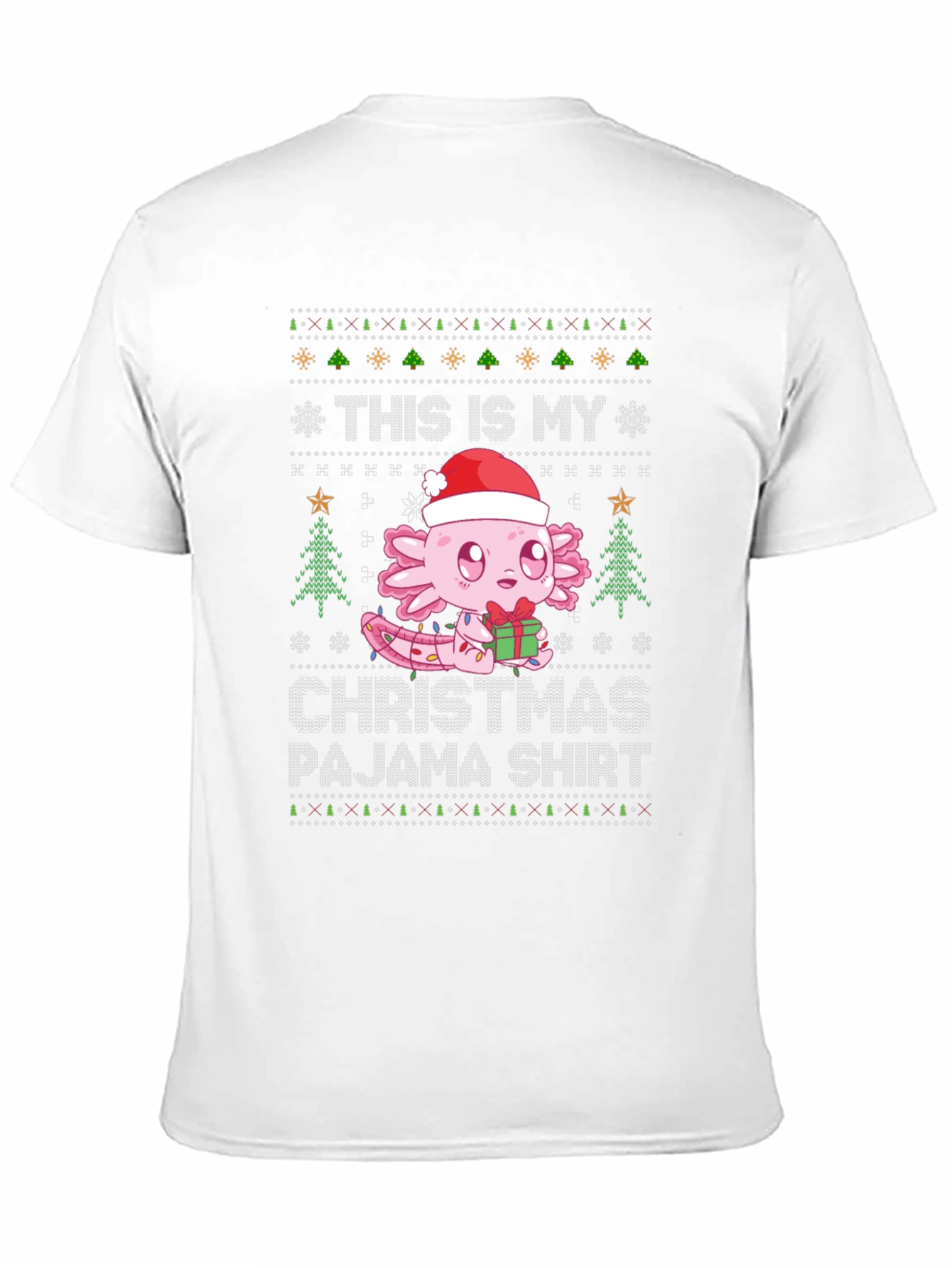 Axolotl Christmas Pajama Shirt - Ugly Sweater Style Tee