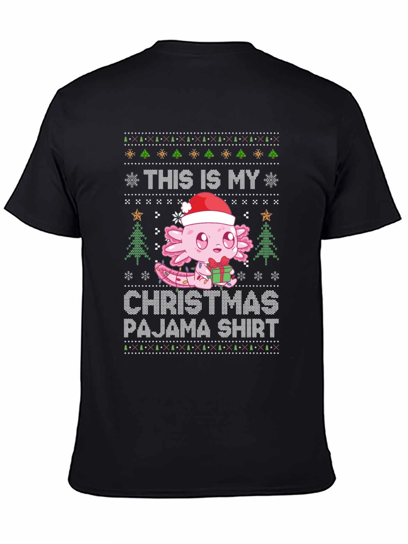 Axolotl Christmas Pajama Shirt - Ugly Sweater Style Tee