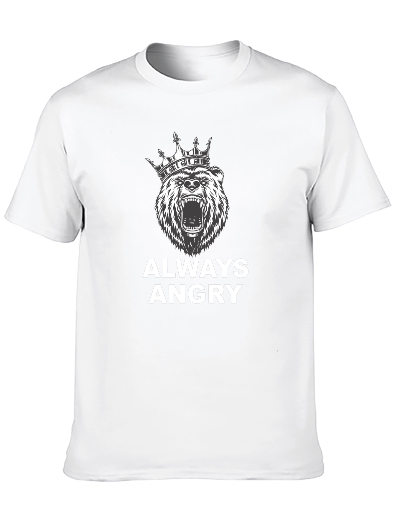 Angry Bear King Black T-Shirt