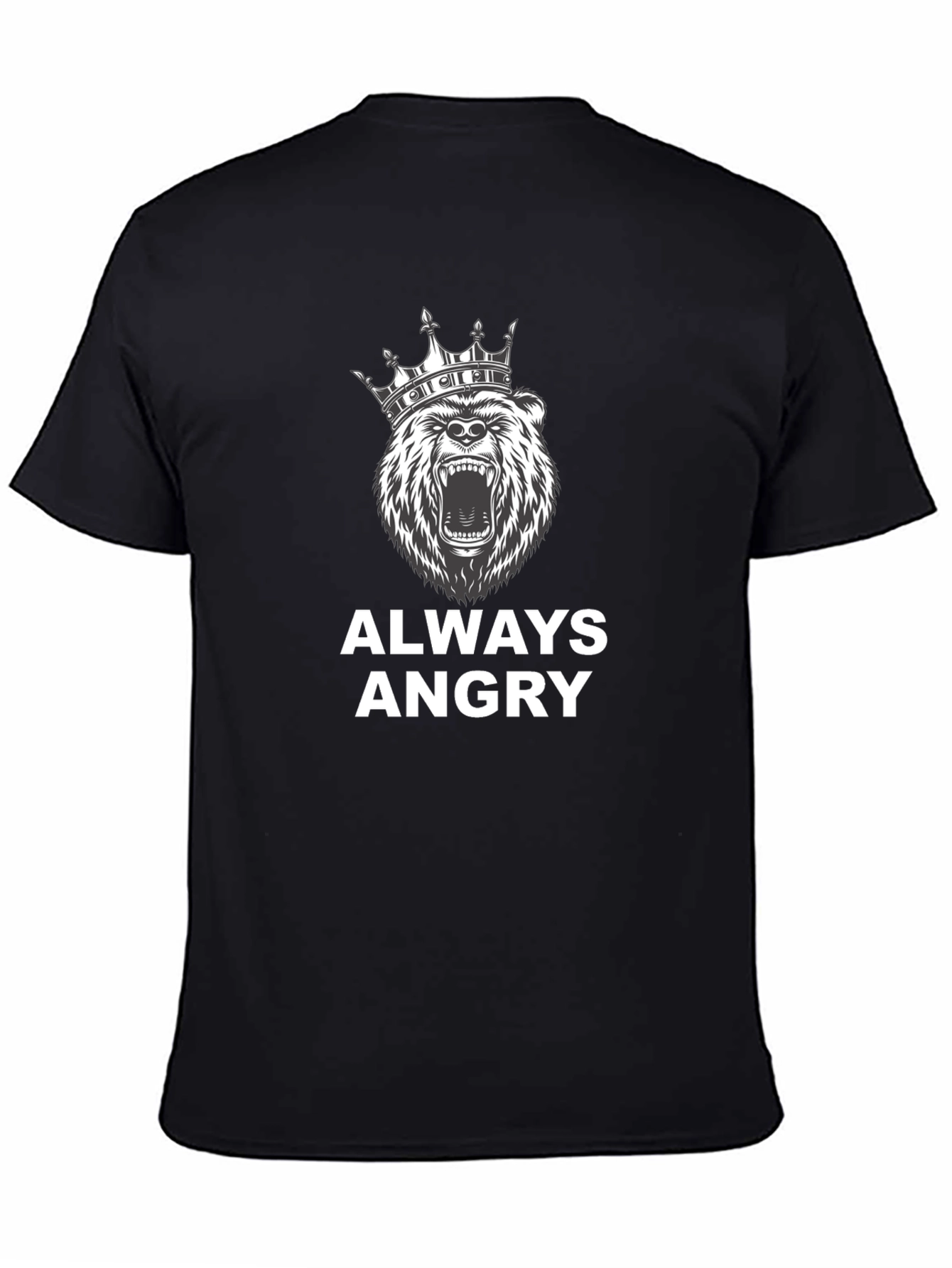 Angry Bear King Black T-Shirt