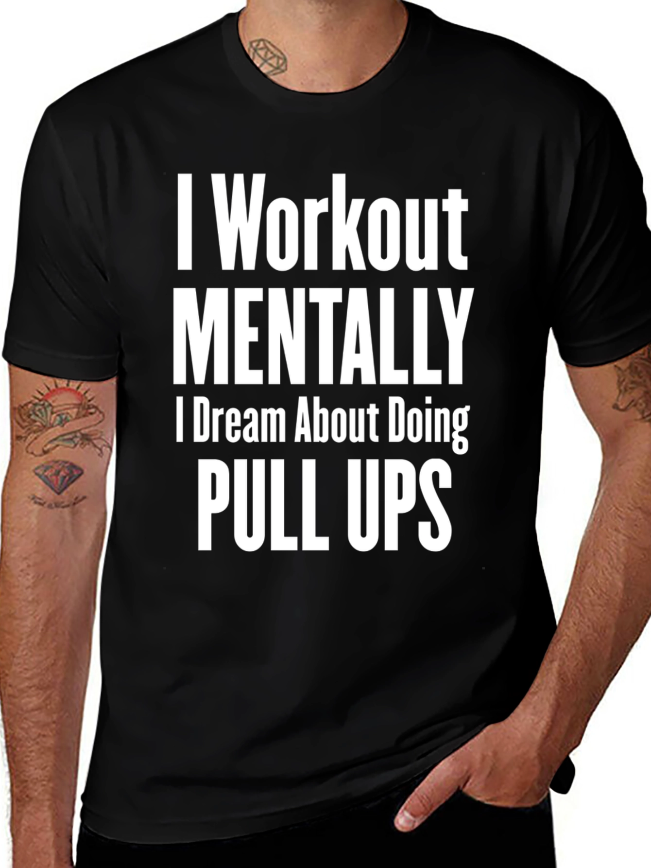 Workout Mentally Pull Ups Graphic Tee