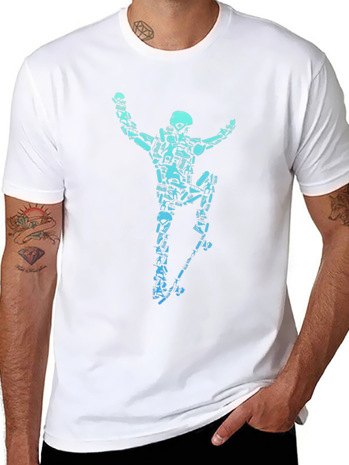 Skateboarding Skeleton Graphic Tee - Cool & Edgy Style