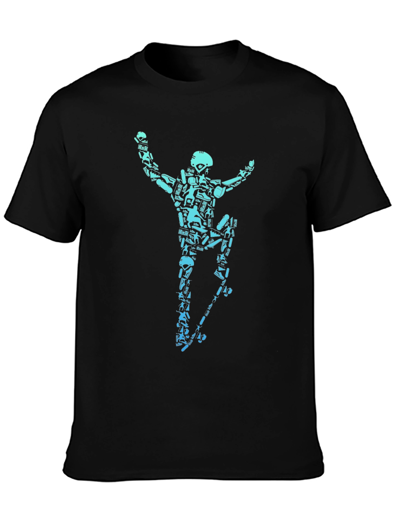 Skateboarding Skeleton Graphic Tee - Cool & Edgy Style