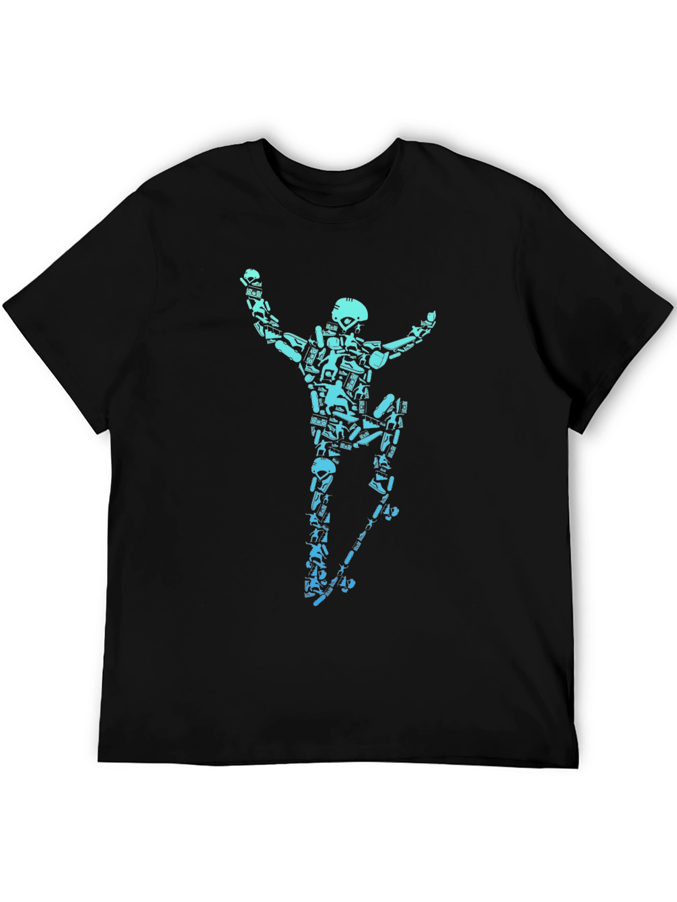 Skateboarding Skeleton Graphic Tee - Cool & Edgy Style