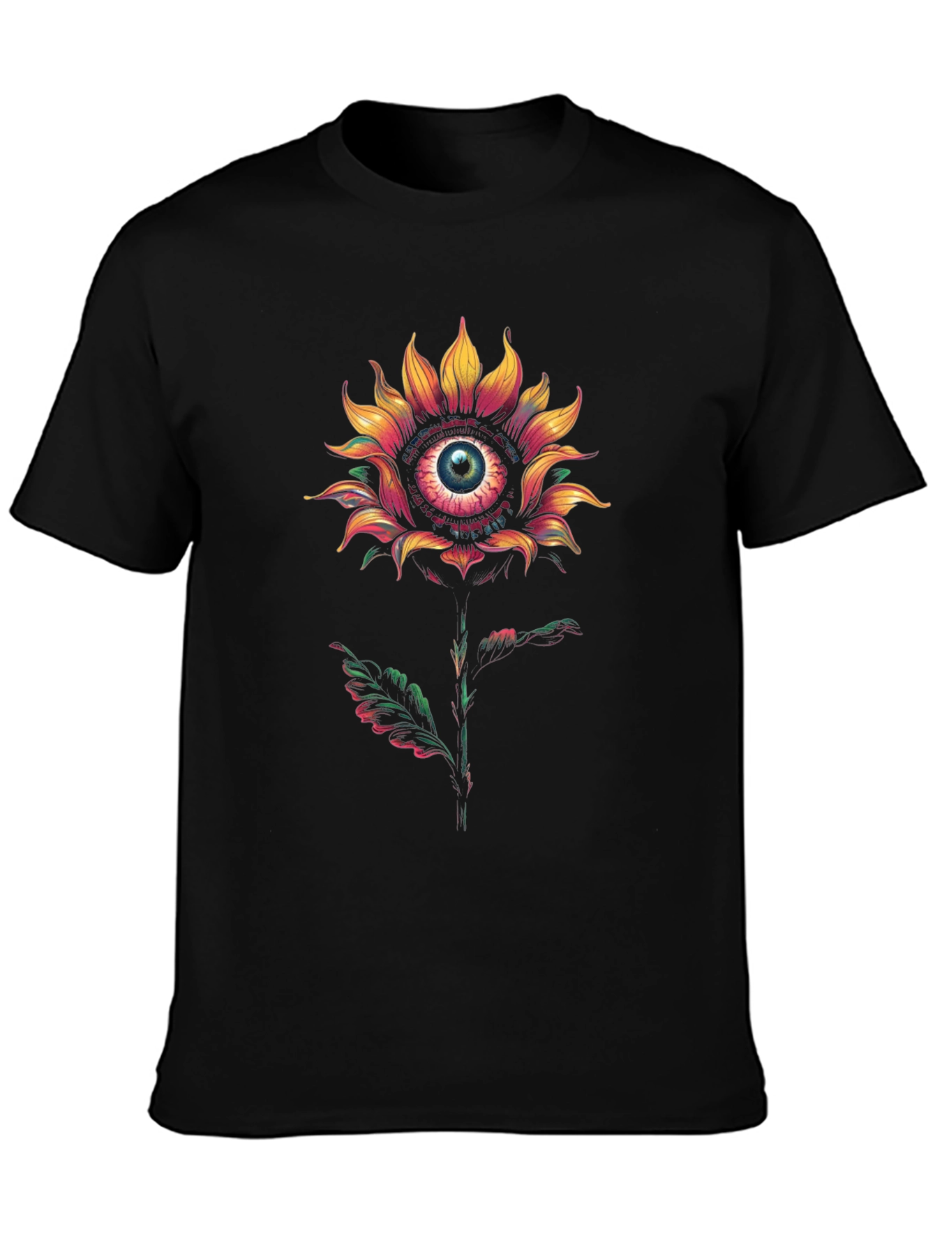 Eye See You Sunflower Graphic Tee - Black