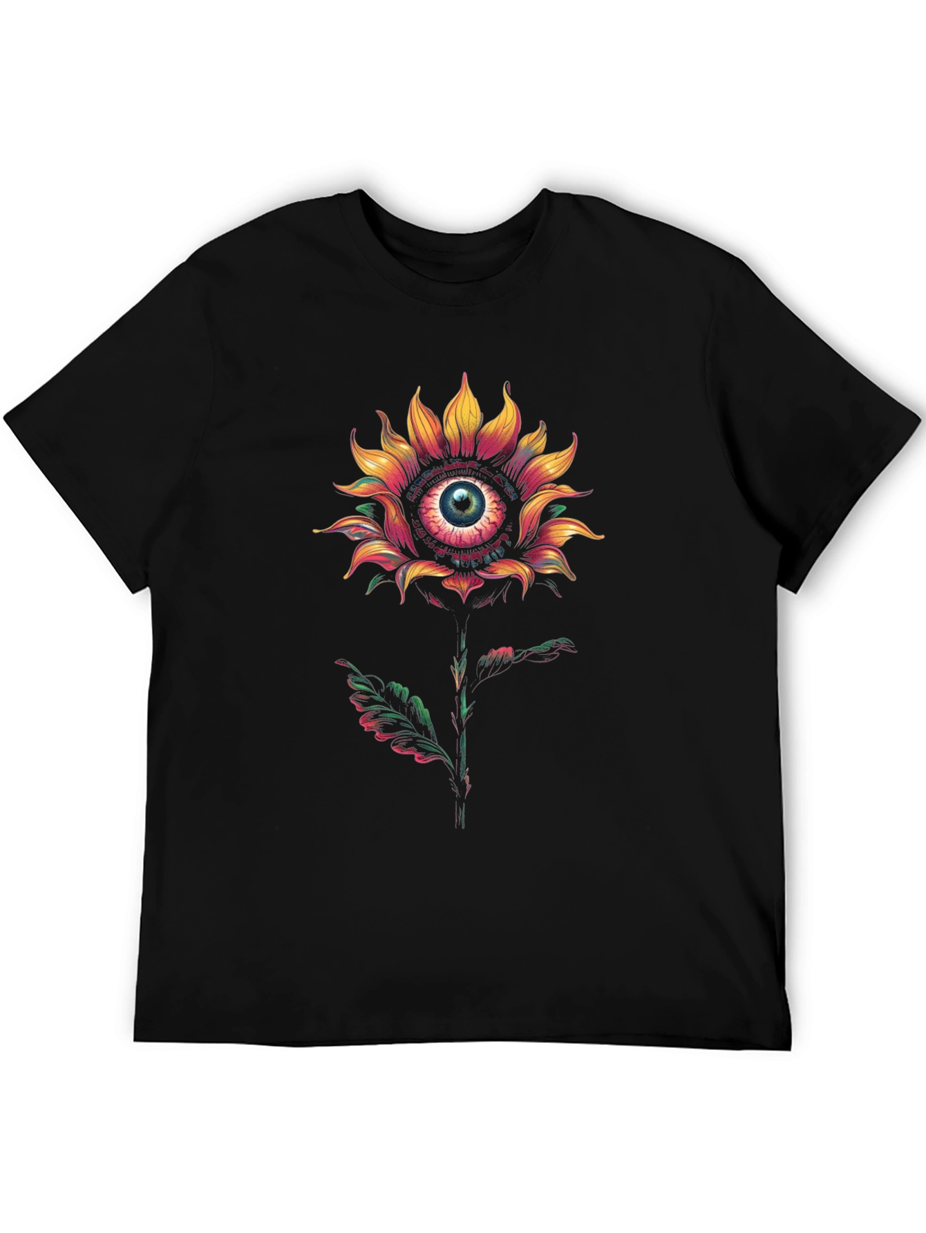 Eye See You Sunflower Graphic Tee - Black