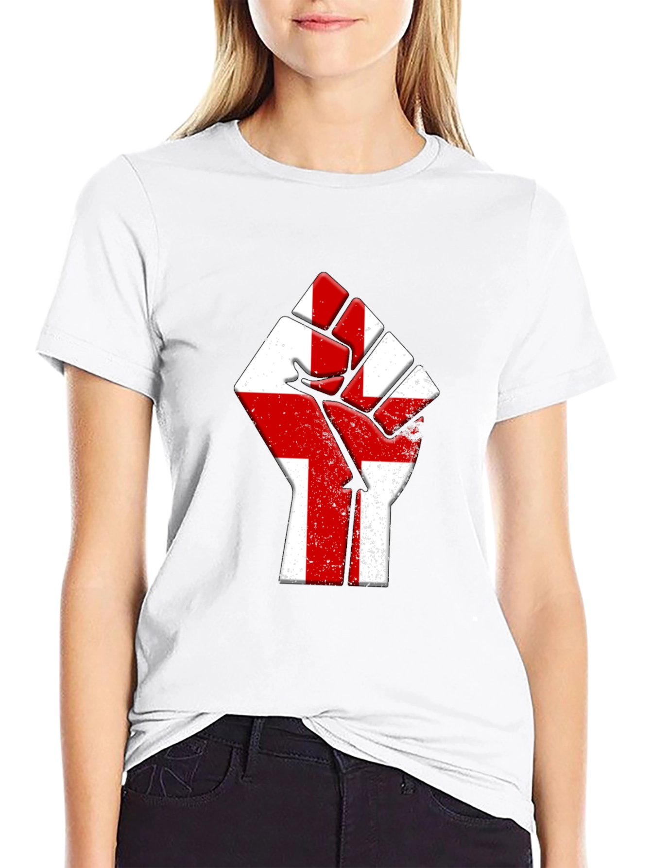 England Flag Fist T-Shirt - Show Your Pride!