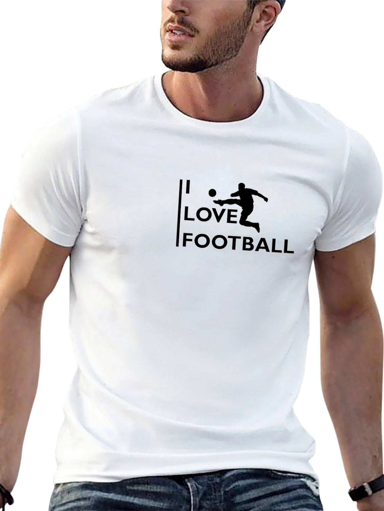 I Love Football Black T-Shirt