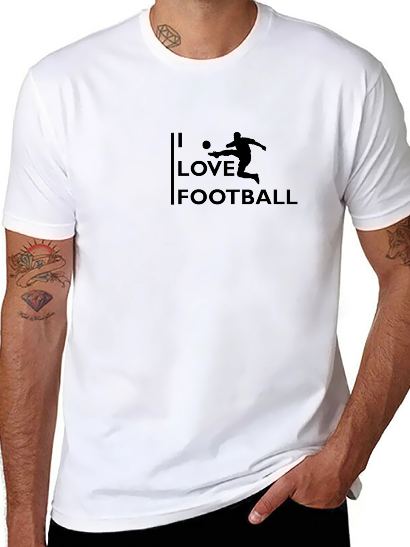 I Love Football Black T-Shirt