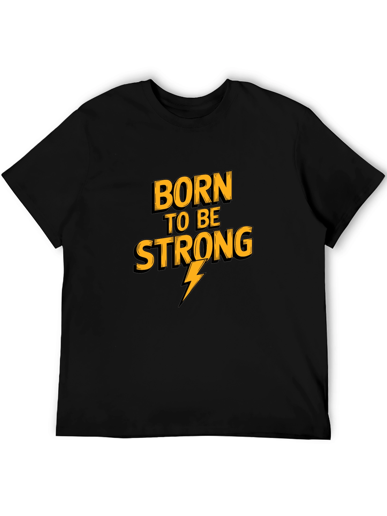 Born To Be Strong Mens Black Graphic Tee