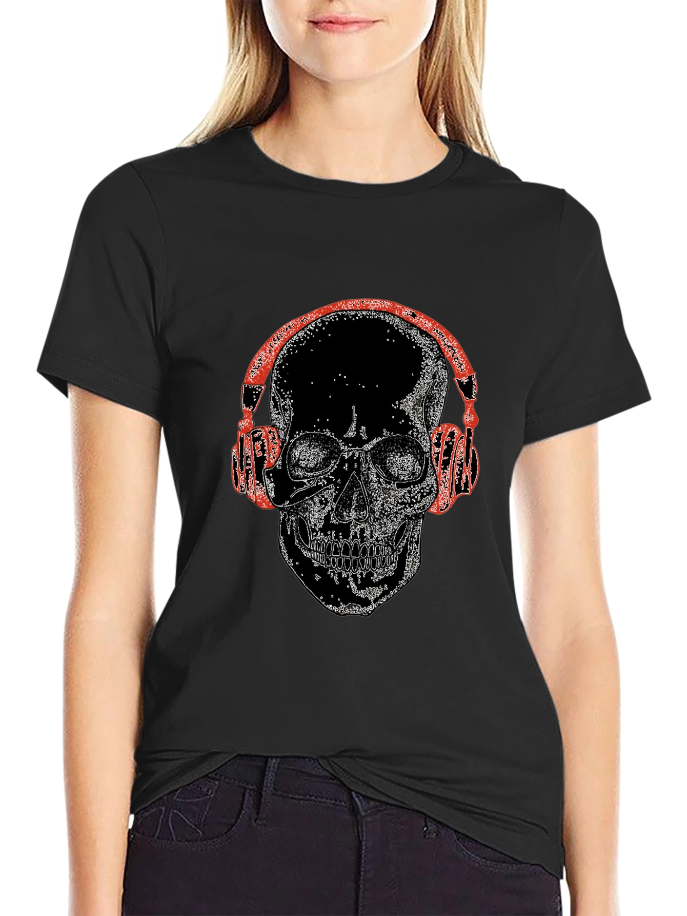 Skull With Headphones Graphic Tee